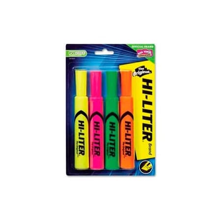 Avery Avery Hi-Liter Desk Style Highlighter / Chisel Tip / Yellow / Pink / Green / Orange / 4 / Pack 24063